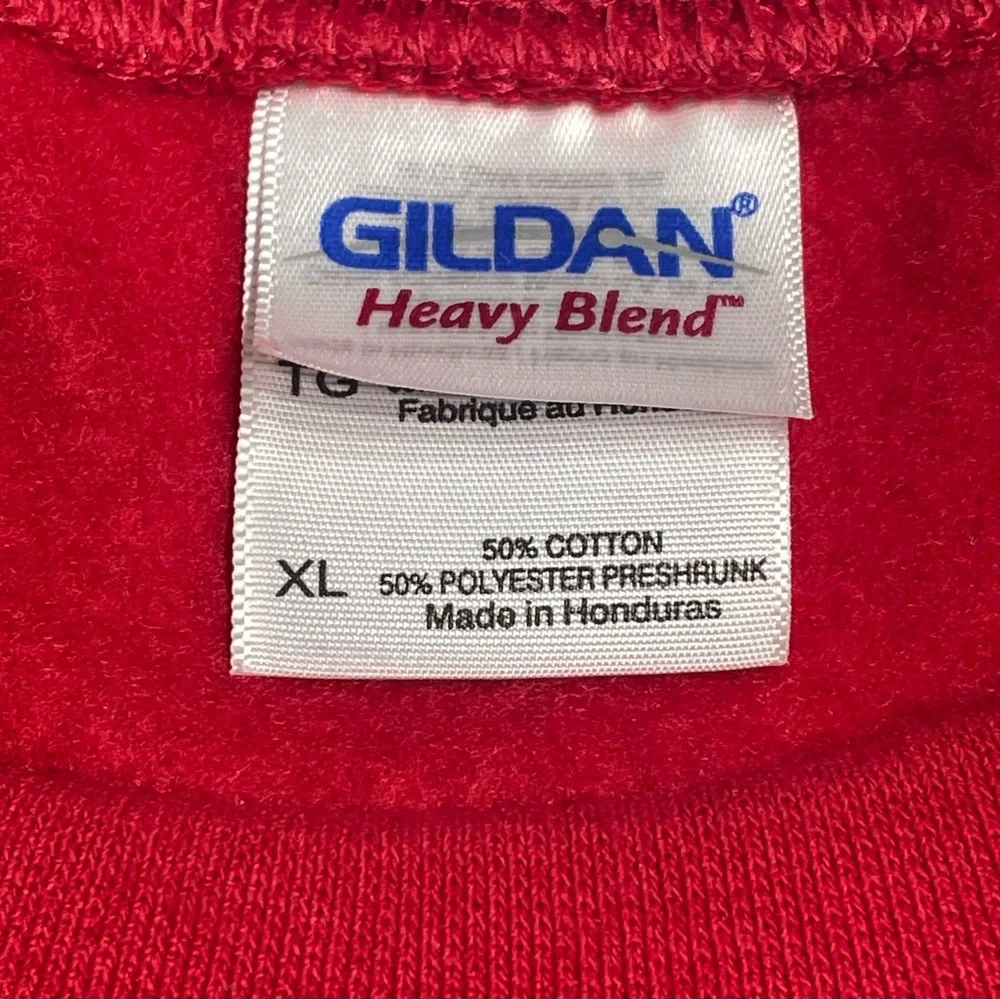 Gildan Red Holiday Reindeer Sweater Vest with Green and Brown Accents